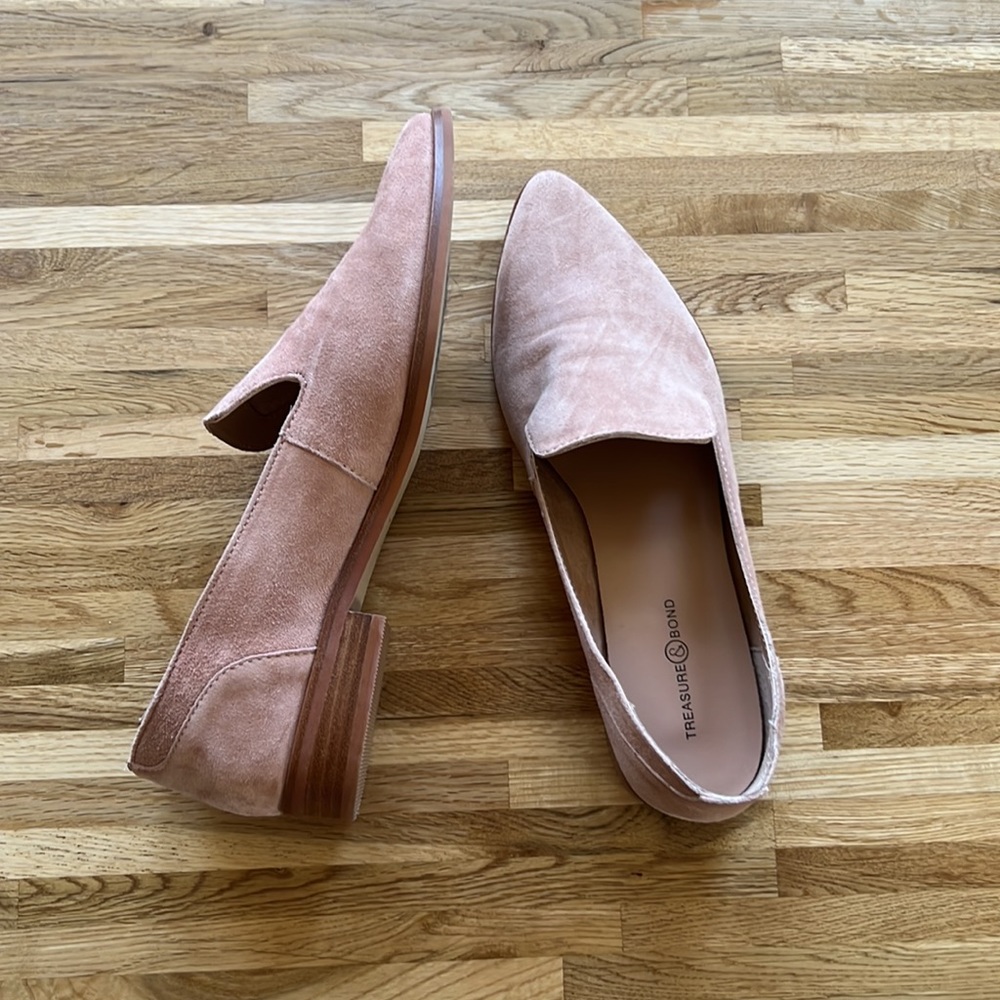 Blush suede flats